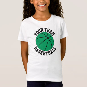 Meisjes Groene Basketball Team Name, Player & Numb T-shirt