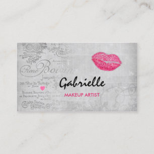 Meisjes Grunge Pink Lips Kiss Makeup Artist Visitekaartje