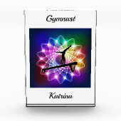 Meisjes Gymnast Balance Beam Personaliseerd Fotoblokken (Voorkant)
