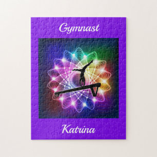 Meisjes Gymnast Balance Beam Personaliseerd Legpuzzel
