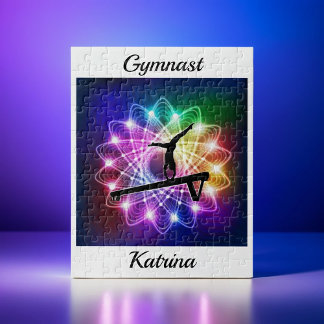 Meisjes Gymnast Balance Beam Personaliseerd Legpuzzel