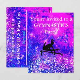 Meisjes Gymnastics Birthday Party Custom Briefkaart