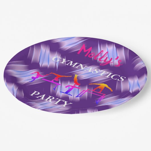 Meisjes Gymnastics Birthday Party Custom Set of Papieren Bordje (Gekanteld)