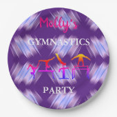 Meisjes Gymnastics Birthday Party Custom Set of Papieren Bordje (Voorkant)