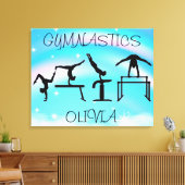 Meisjes Gymnastics Rainbow Swirls Canvas Afdruk (Insitu (Woonkamer))