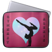Meisjes Gymnastiek Aangepaste naam Gymnast Handsta Laptop Sleeve (Voorkant)