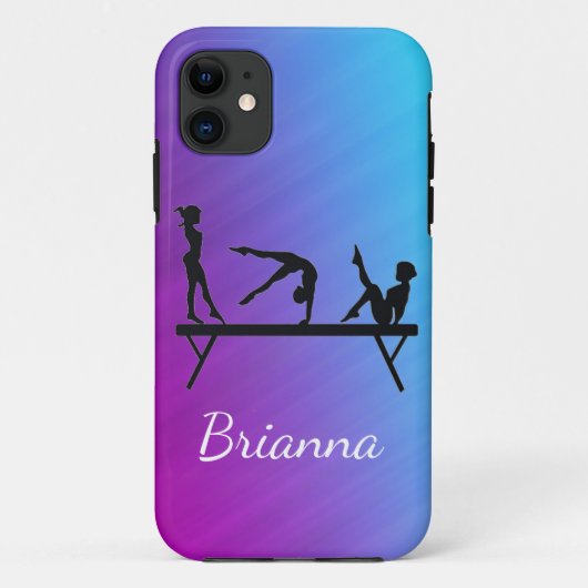 Meisjes Gymnastiek Beam Gepersonaliseerd Case-Mate iPhone Case (Achterkant)