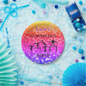 Meisjes gymnastiek Birthday Sparkle Custom Name Papieren Bordje (Feest)
