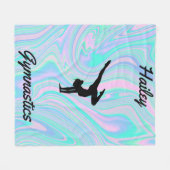 Meisjes Gymnastiek Fleece Deken w / Naam (Voorkant (Horizontaal))
