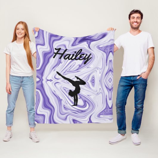 Meisjes Gymnastiek Fleece Deken w / Naam (In situ)