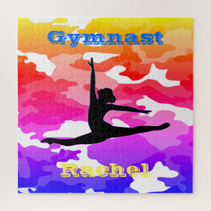 Meisjes Gymnastiek "Gymnast" Regenboog Camo Puzzel