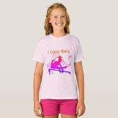 Meisjes Gymnastiek ik hou van Bars Gymnast T-Shirt (Voorkant volledig)