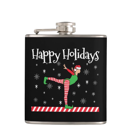Meisjes Gymnastiek Kerstmis Elf Heupfles (Voorkant)