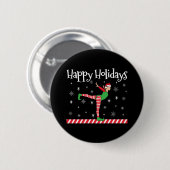 Meisjes Gymnastiek Kerstmis Elf Ronde Button 5,7 Cm (Voorkant /achterkant)