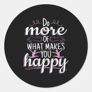 Meisjes Gymnastiek - Motivatie Happy Quote Ronde Sticker