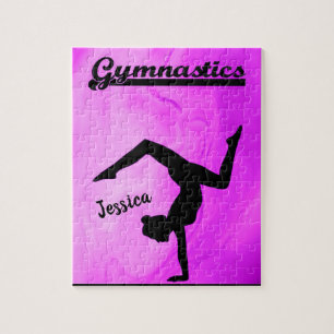 Meisjes Gymnastiek Paars Swirl Persoonlijk Legpuzzel