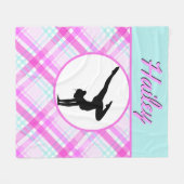 Meisjes Gymnastiek Pastel Pinks en Teals Fleece Deken (Voorkant (Horizontaal))