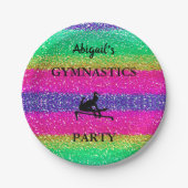 Meisjes Gymnastiek Rainbow Sparkle Verjaardag Bord (Voorkant)
