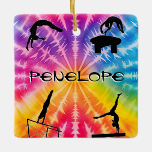 Meisjes Gymnastiek Rainbow Stropdas-Dye Keramisch Ornament