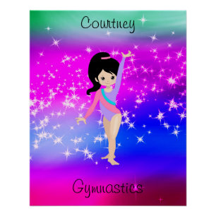 Meisjes Gymnastiek Sparkle Gymnast in Leotard Perfect Poster