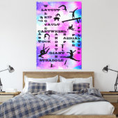 Meisjes gymnastiek Vaardigheden groot canvas art 4 (Insitu (Slaapkamer))