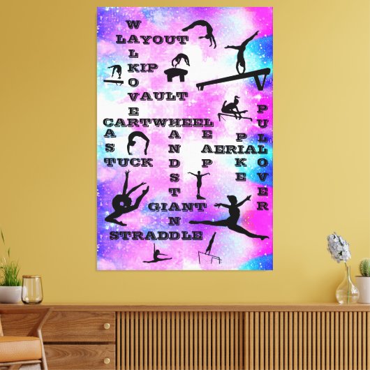 Meisjes gymnastiek Vaardigheden groot canvas art 4 (Insitu (Woonkamer))