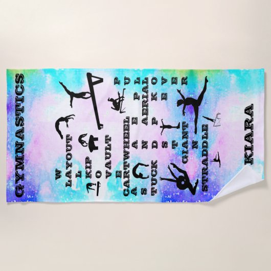 Meisjes Gymnastiek Vaardigheden Strandlaken (Voorkant)