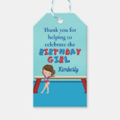 Meisjes Gymnastiek Verjaardag Schattigee Custom Cadeaulabel (Voorkant)