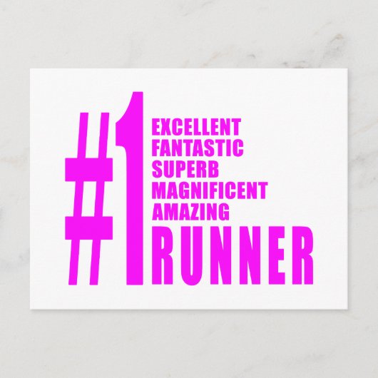 Meisjes Hardlopen Runners: Roze Nummer Een Runner Briefkaart (Voorkant)