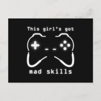 Meisjes hebben een Mad Skills Video Game Controlle Briefkaart