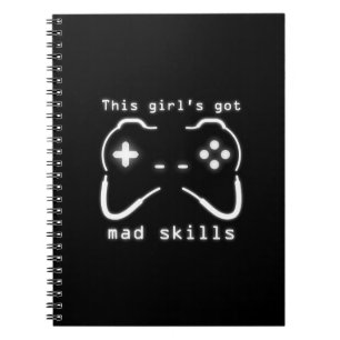 Meisjes hebben een Mad Skills Video Game Controlle Notitieboek
