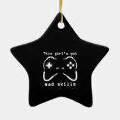 Meisjes hebben Mad Skills Video Game Controller Ce Keramisch Ornament (Achterkant)
