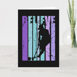 Meisjes Hockey Colorful Cool Retro  Birthday Kaart