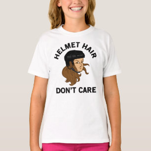 Meisjes Hockey Helmet Hair Zorg niet dat Brunette T-shirt