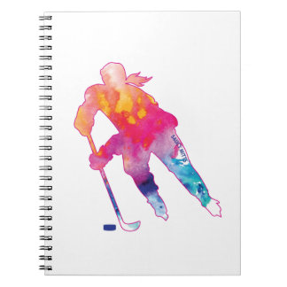 Meisjes Hockey Player Waterverf Pinks Notitieboek