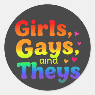 Meisjes, homo's en holebi's holebi pride maand inc ronde sticker