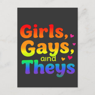 Meisjes, homo's en holebi's holebi pride maand inc uitnodiging briefkaart
