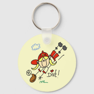 Meisjes honkbal duik T-shirts en cadeaus Sleutelhanger