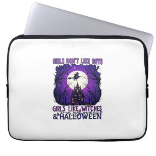 Meisjes houden niet van jongens Heksen Halloween G Laptop Sleeve