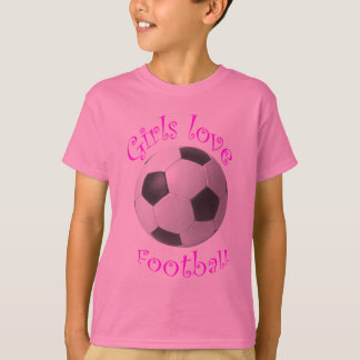 Meisjes houden van football kunstgeschenken t-shirt