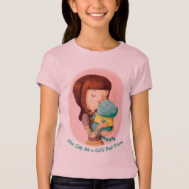 Meisjes houden van katten. Blauwe katten T-shirt