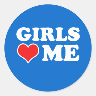 Meisjes houden van mij ronde sticker