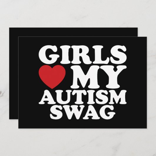 Meisjes houden van mijn autisme Swag Bewustzijn Ha Kaart (Voorkant / Achterkant)