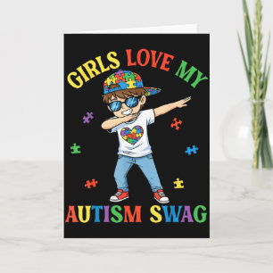 Meisjes houden van mijn autisme swag dabbing jonge kaart
