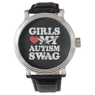 Meisjes houden van mijn autisme swag grappig bewus horloge