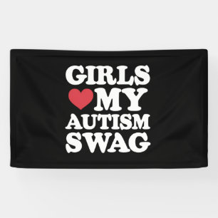 Meisjes houden van mijn autisme swag grappig bewus spandoek