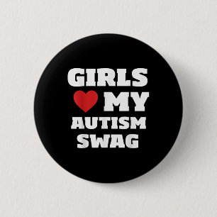 Meisjes houden van mijn autisme swag grappige auti ronde button 5,7 cm