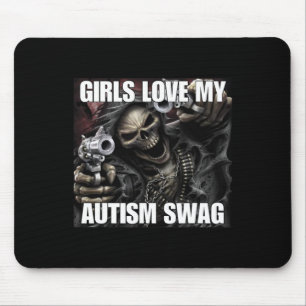Meisjes houden van mijn autisme swag grappige crin muismat