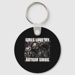 Meisjes houden van mijn autisme swag grappige crin sleutelhanger