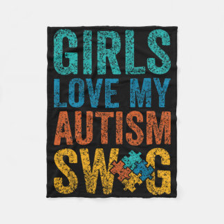 Meisjes houden van mijn autisme swag steun autiste fleece deken